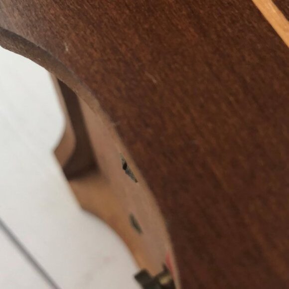 Reuge Swiss Music Box Boy Playing Horn for Bird Image on Top Wood Footed Hinged - Picture 11 of 13